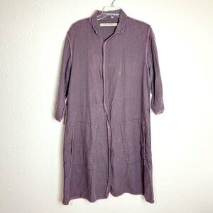 Cynthia Ashby duster coat grunge long jacket steam punk snap buttons sz M cotton